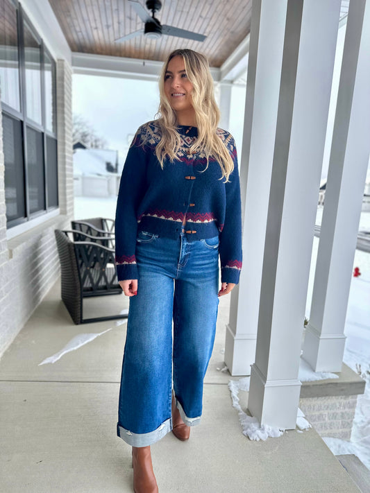 Risen Tignall High Rise Crop Wide Cuff Jeans