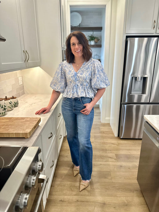 Risen Bartlett Tummy Control High Rise Wide Leg Jeans