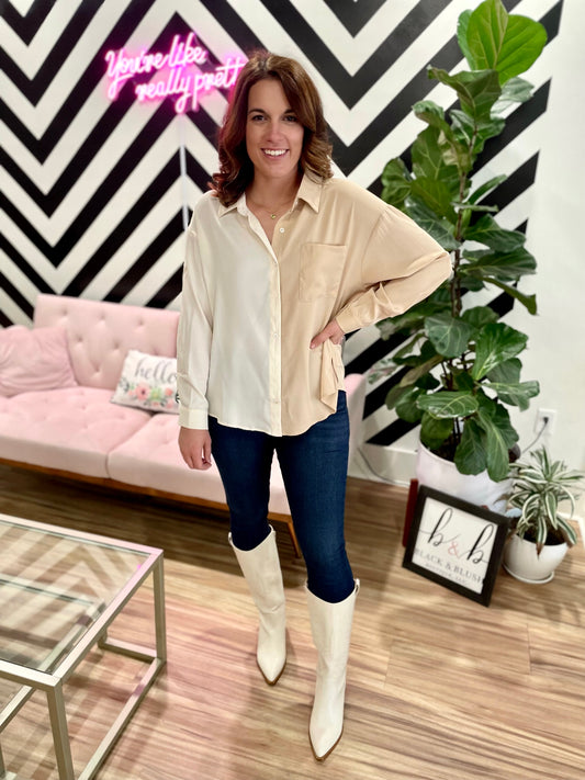 Herriman Color Block Button Top