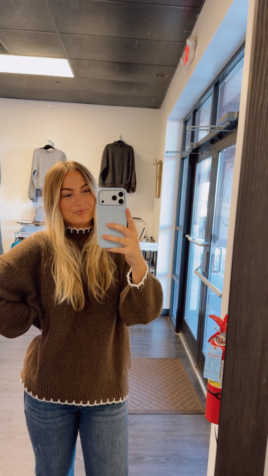 Germantown Scalloped Trim Sweater