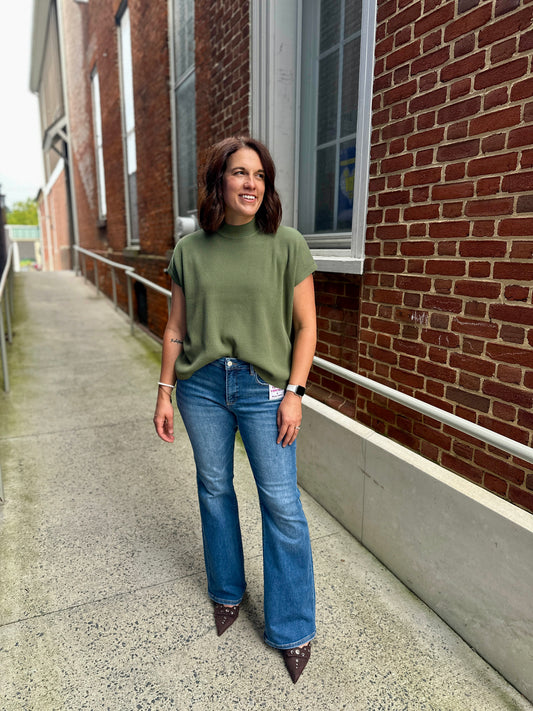 Risen Madison Tummy Control Mid Rise Flare Jeans
