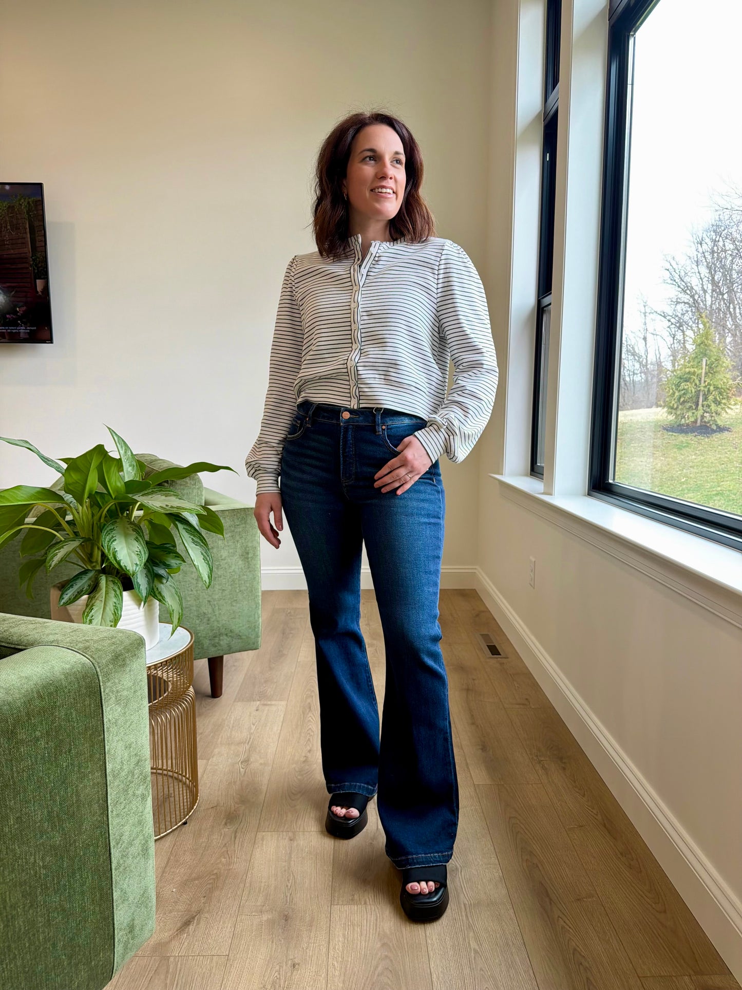 Risen Omaha Tummy Control High Rise Flare Jeans