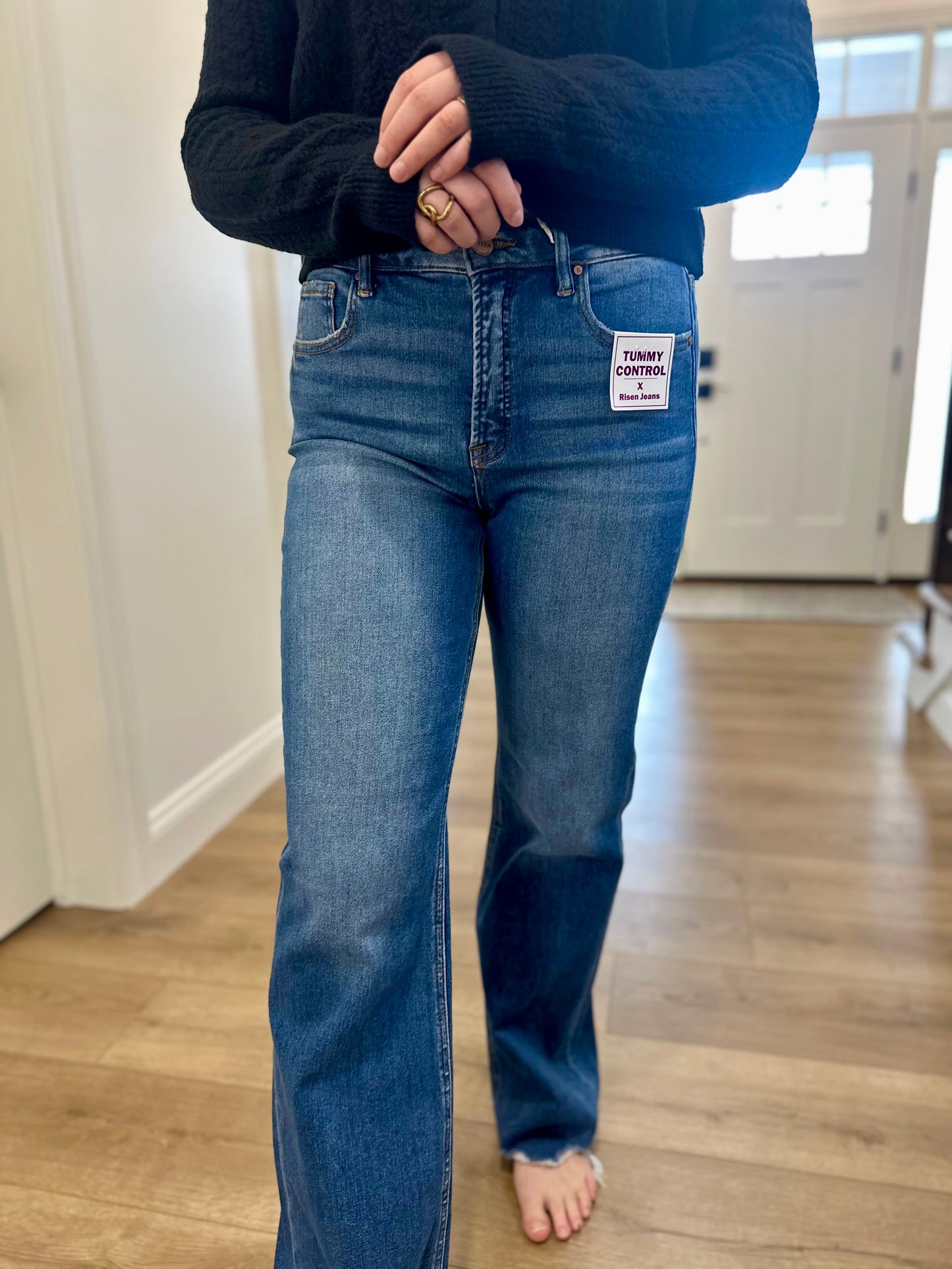 Risen Bartlett Tummy Control High Rise Wide Leg Jeans