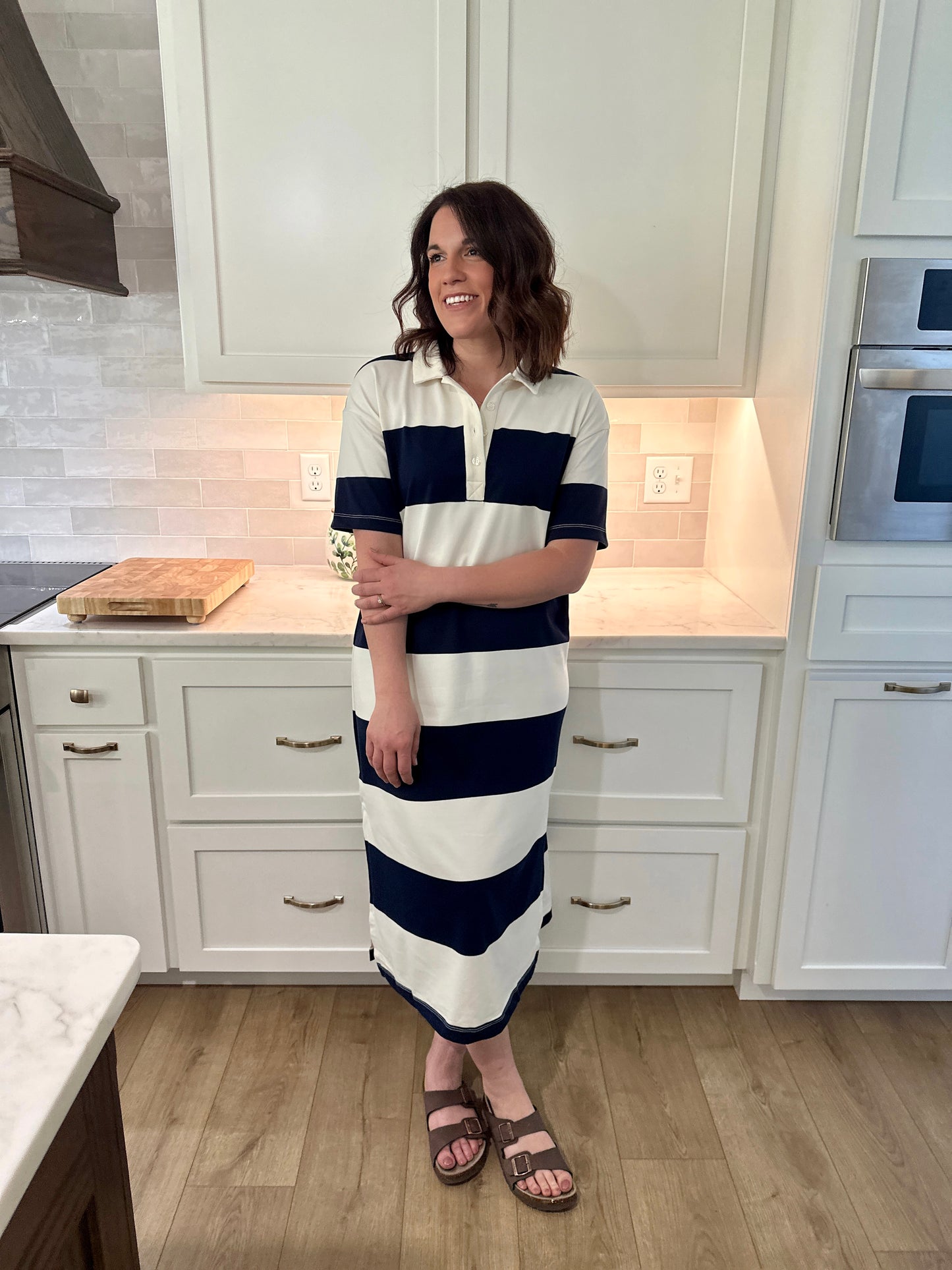Monterey Wide Stripe Midi Dress
