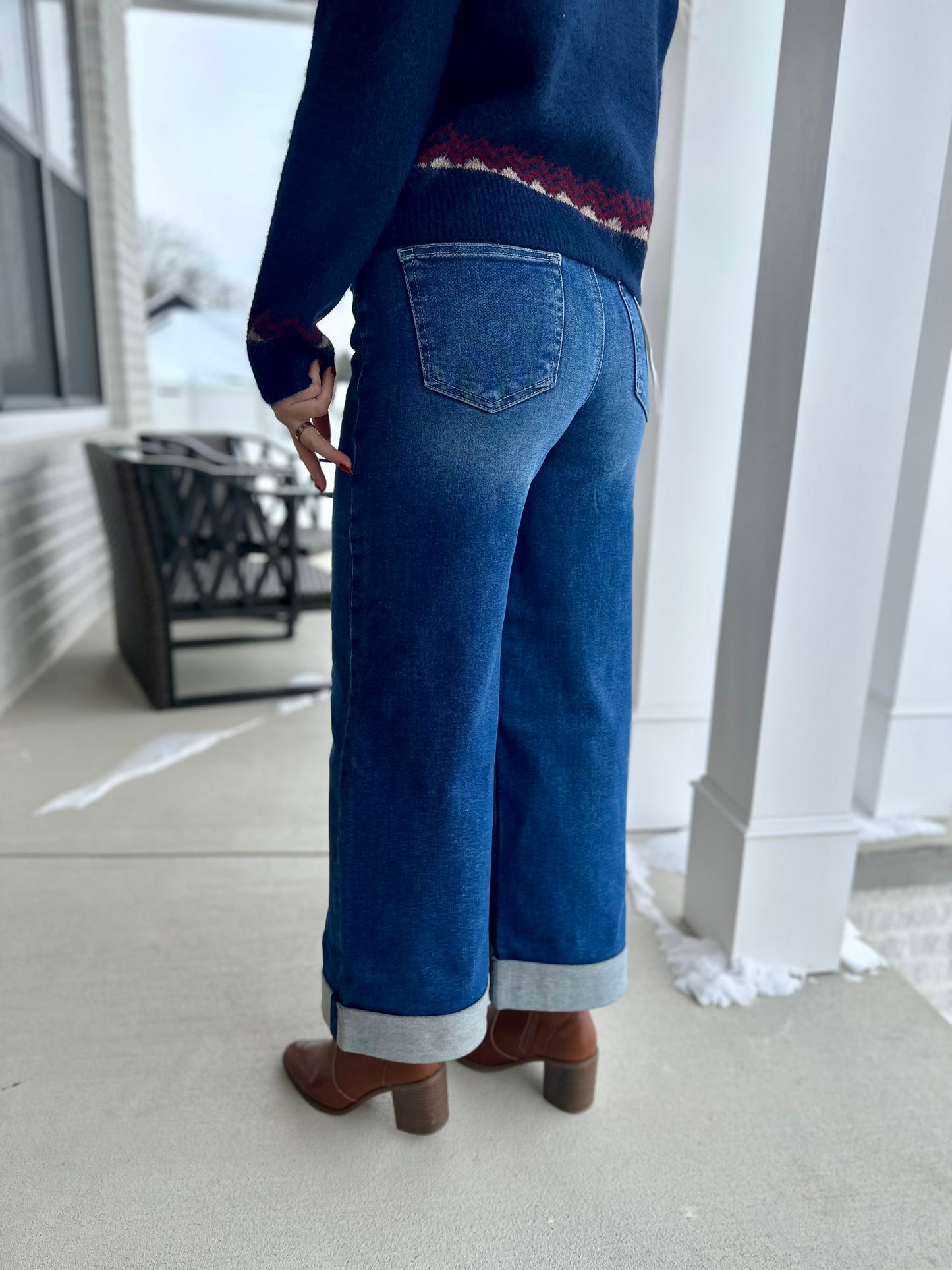 Risen Tignall High Rise Crop Wide Cuff Jeans