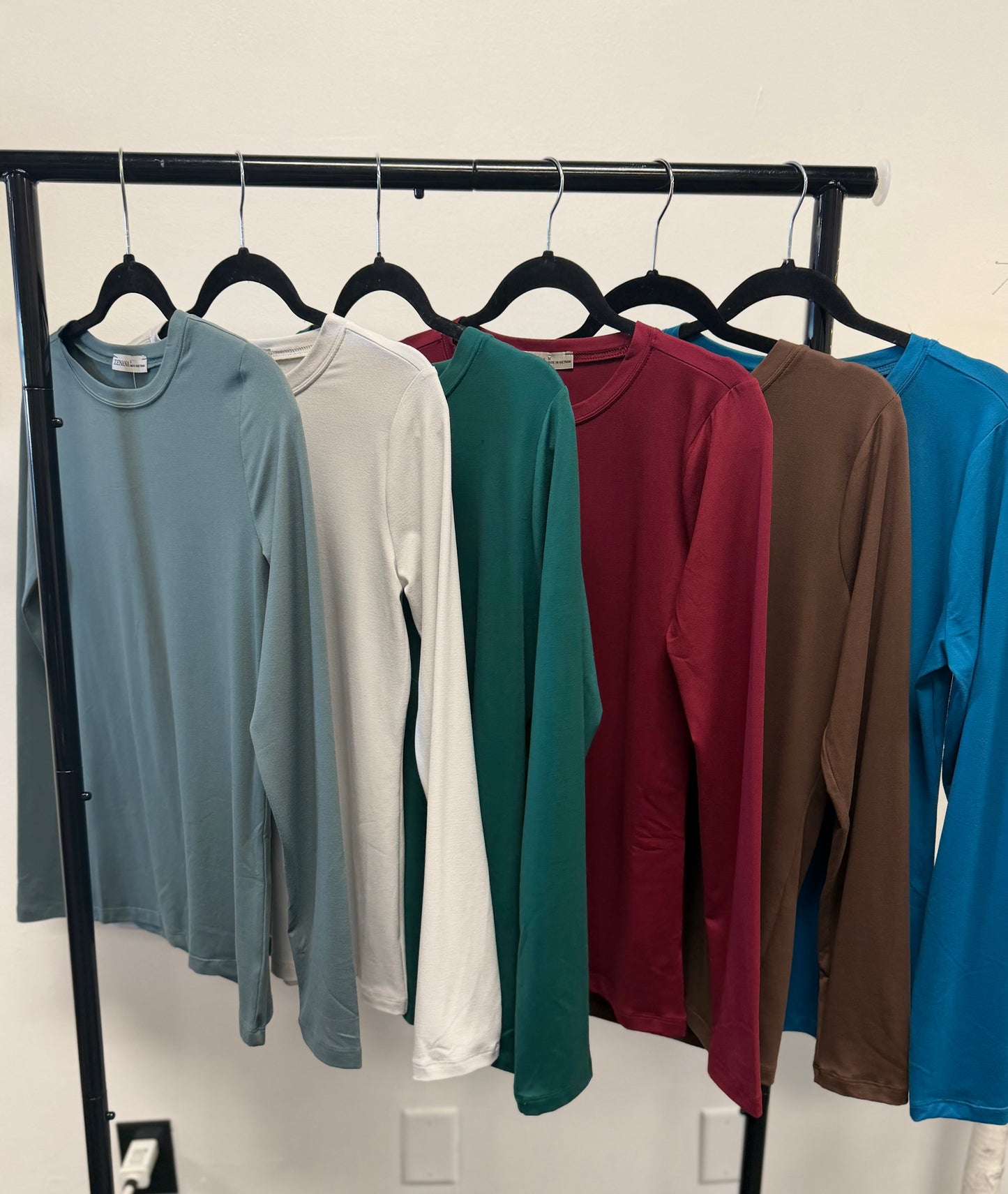 Peyton Microfiber Round Neck Long Sleeve Top