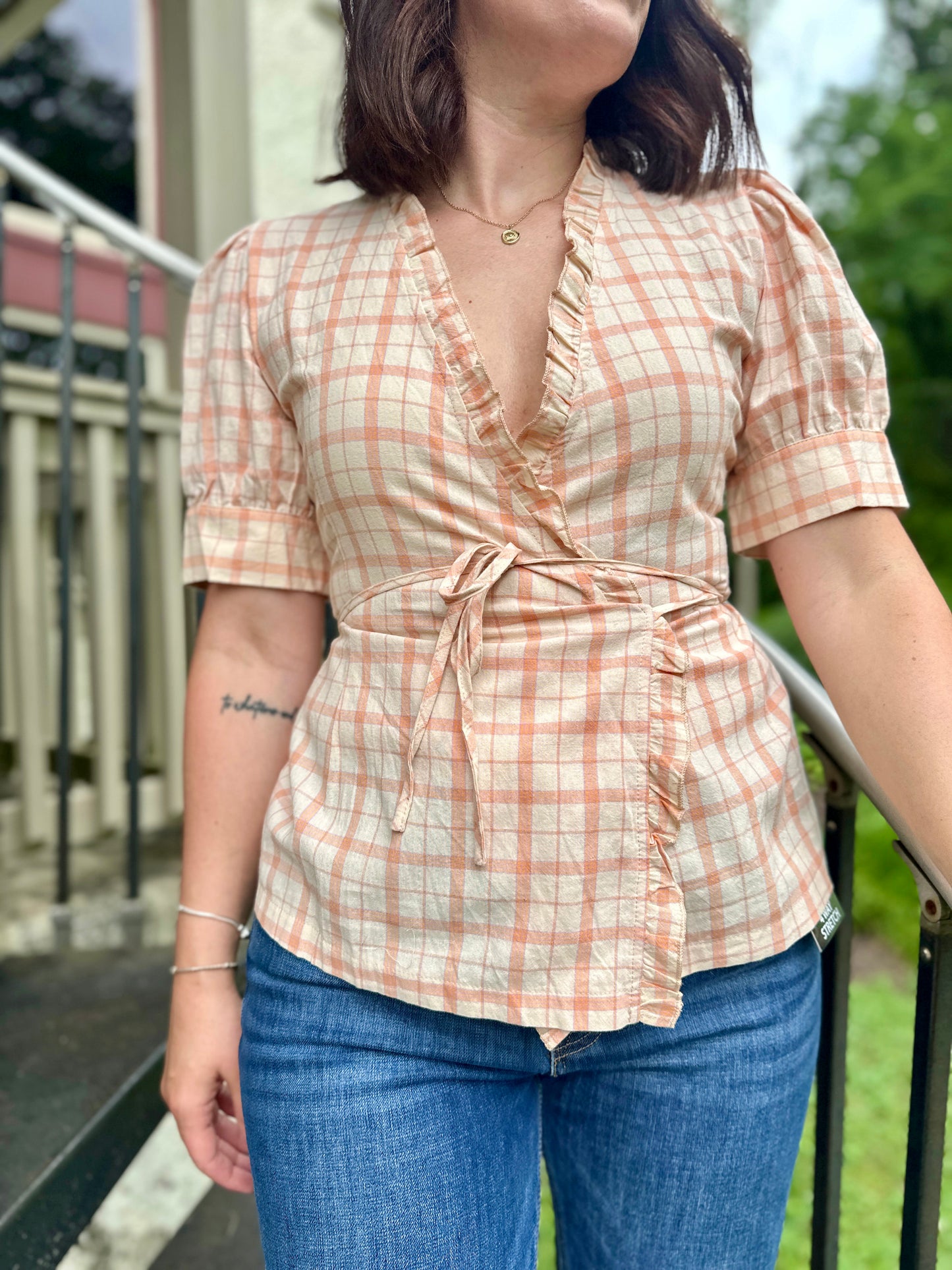 St. Paul Plaid Frill Top