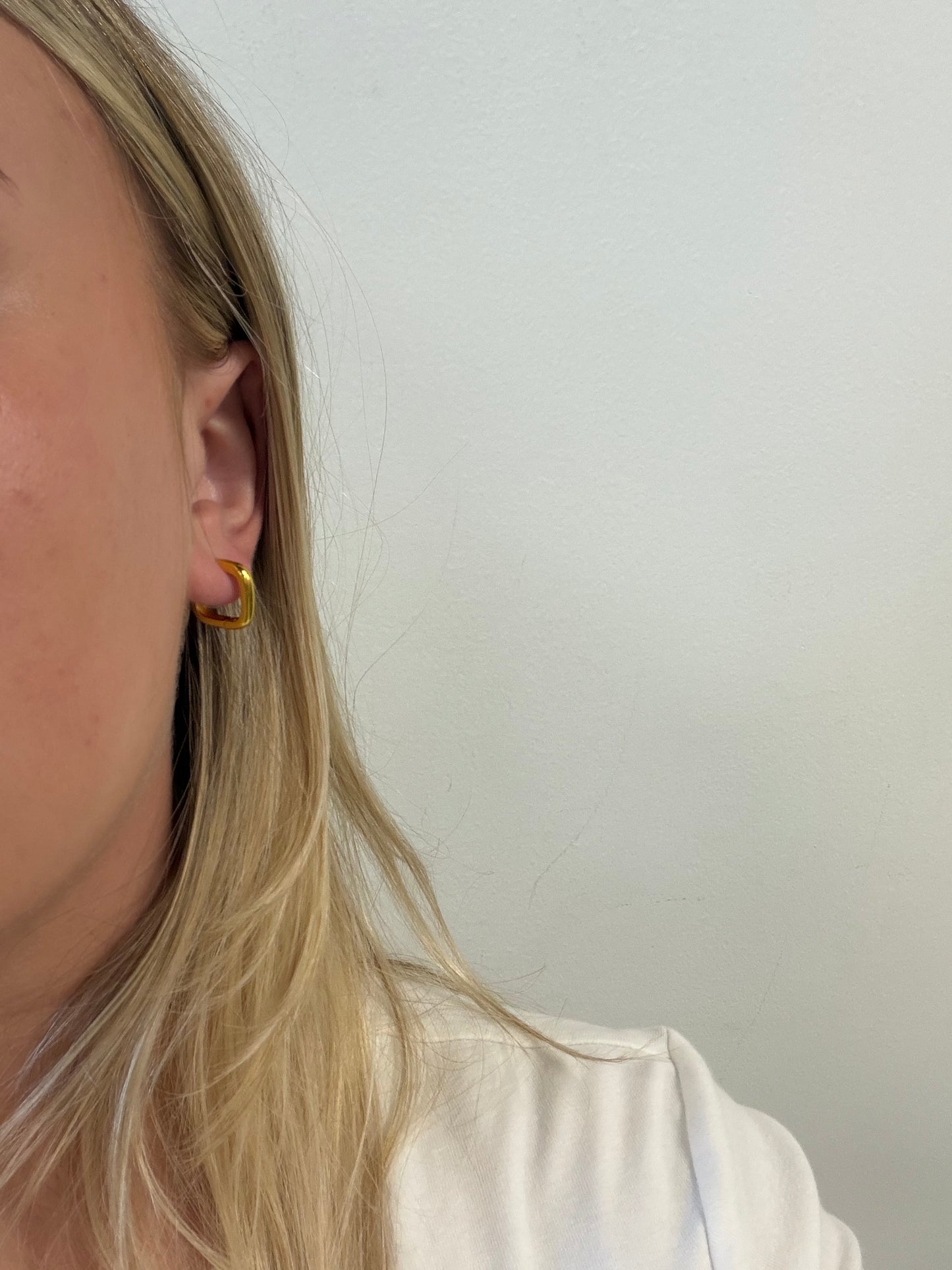 Square Stud Hoops