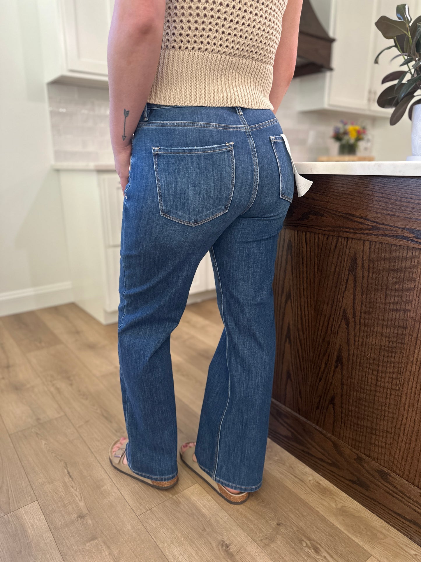 Risen Alley Tummy Control High Rise Straight Jeans