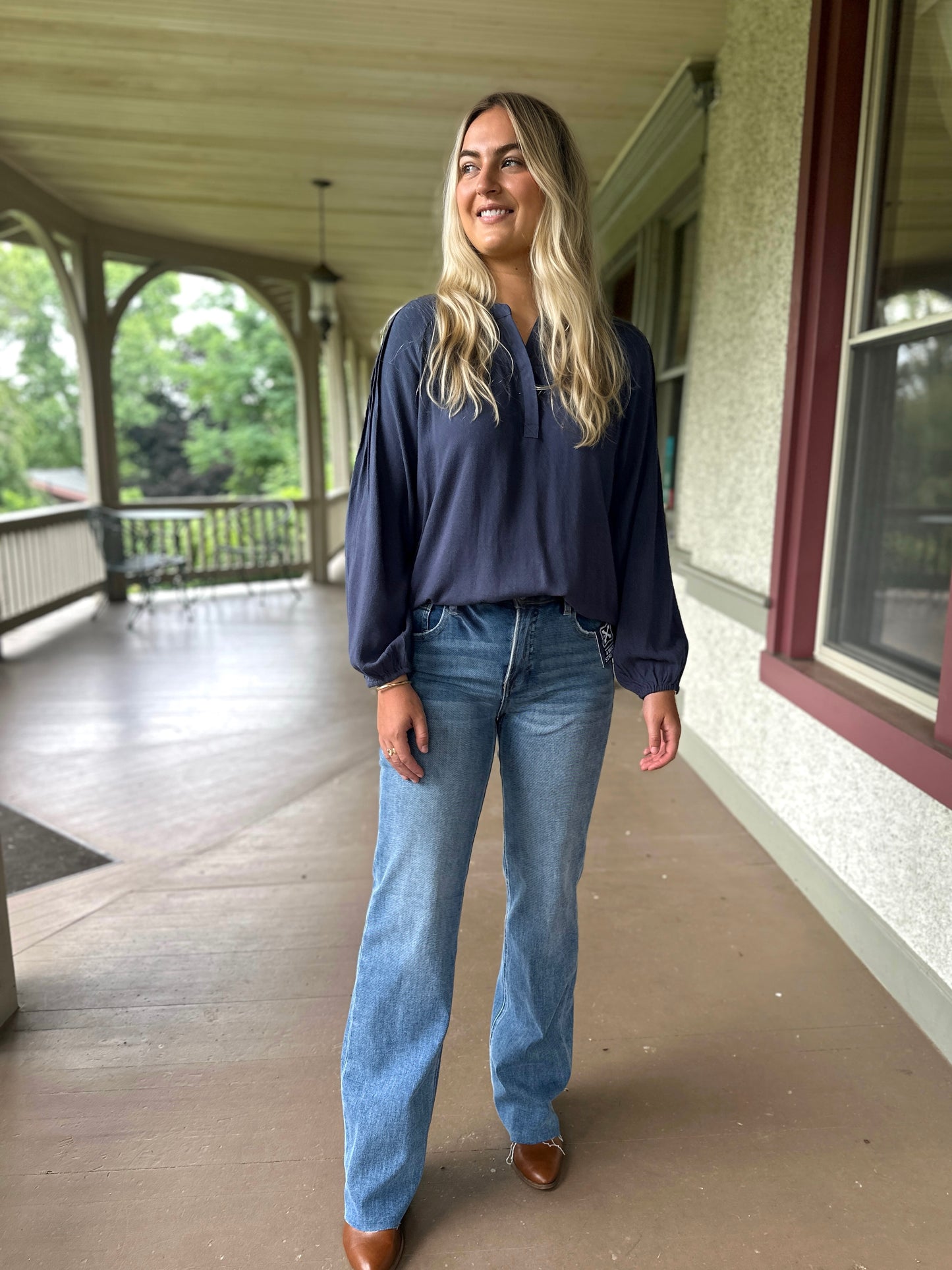 Risen Lupton Tummy Control 4 Way Stretch Mid Rise Straight Jeans