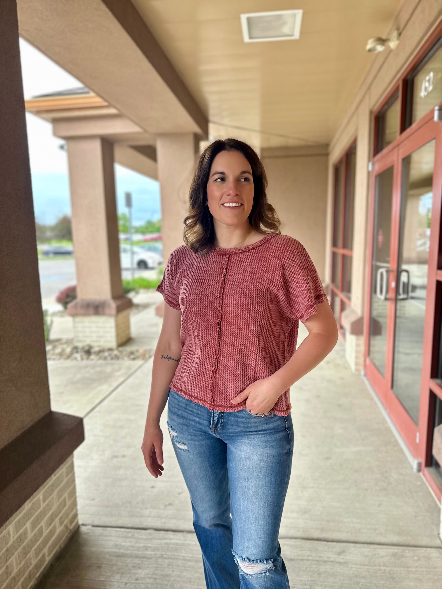 Marysville Waffle Knit Top