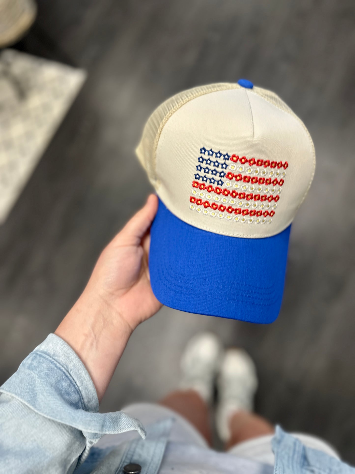 American Floral Snapback Hat