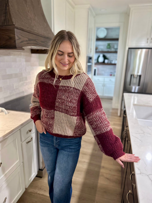 Durham Plaid Knit Sweater