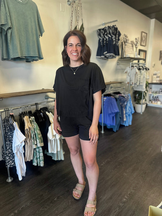 Exposed Seam Top & Shorts Set