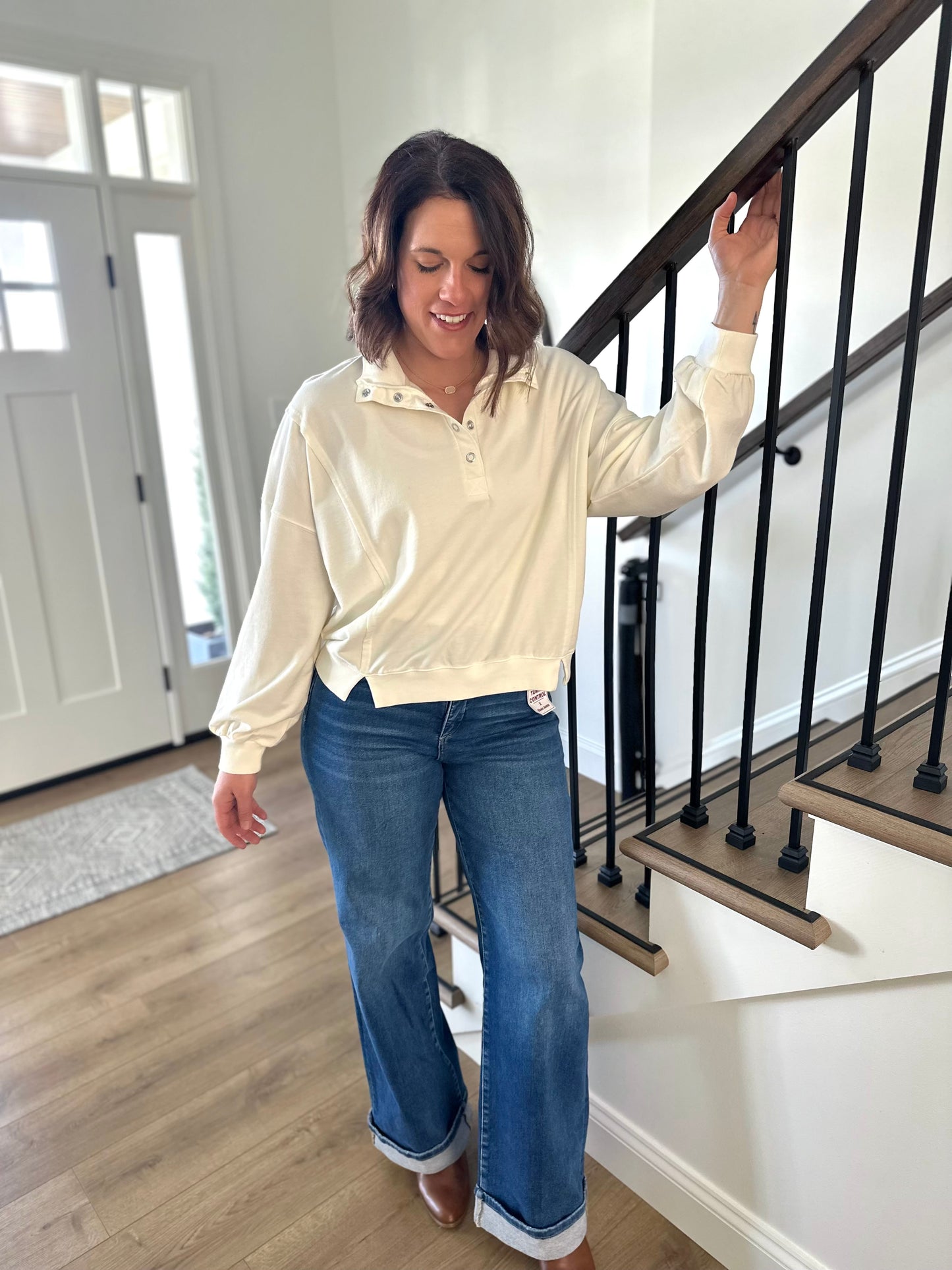 Providence Snap Button Long Sleeve Top