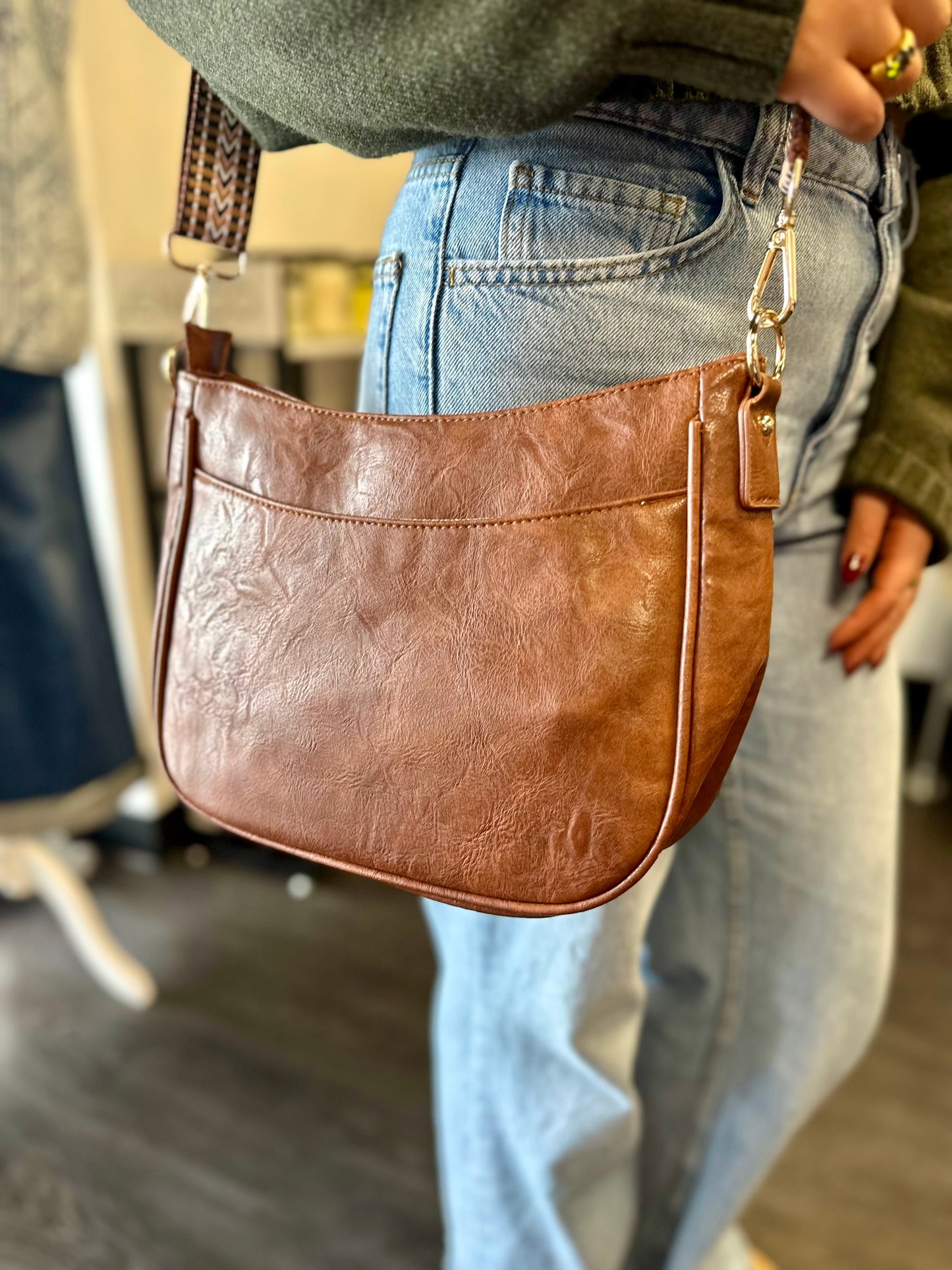 Vegan Leather Messenger Bag