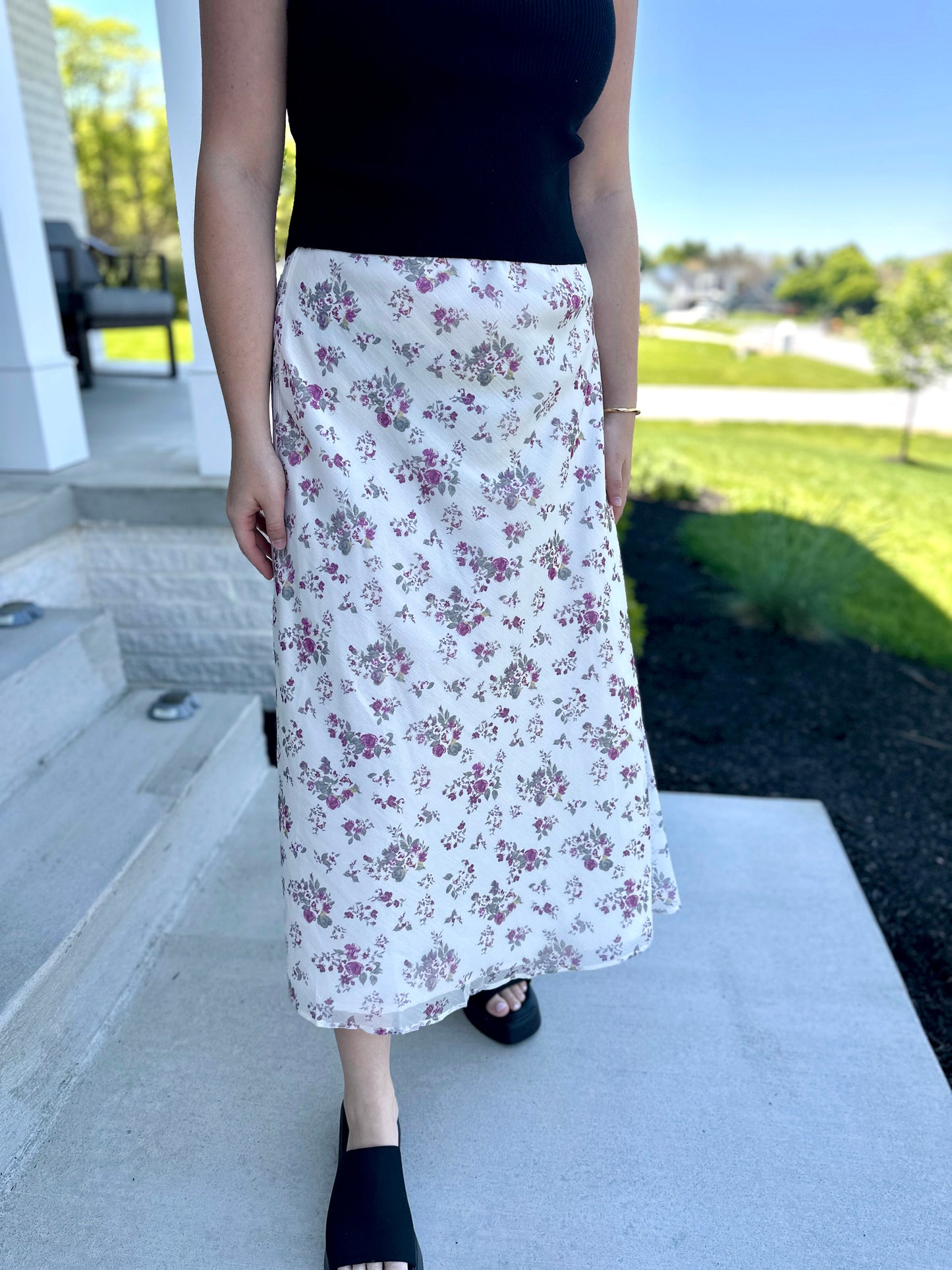 Queen Creek Floral Midi Skirt