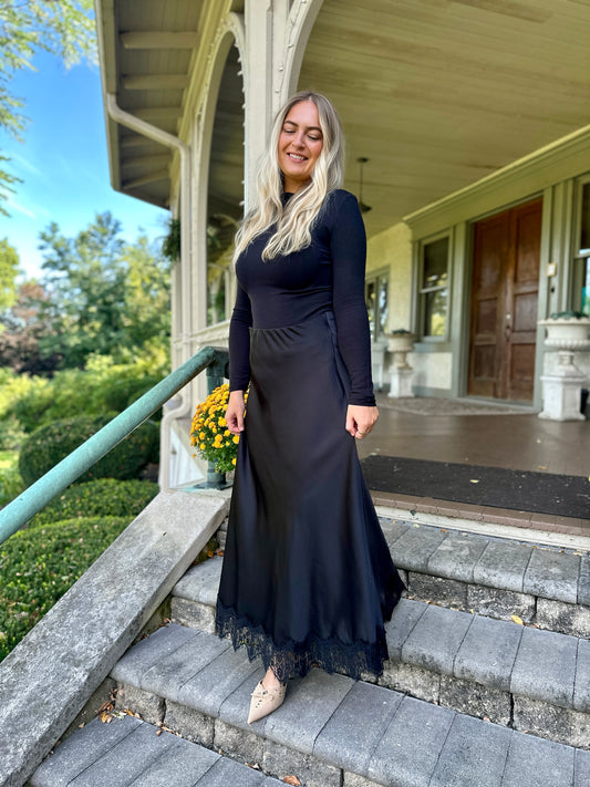 San Tan Valley Satin Maxi Skirt