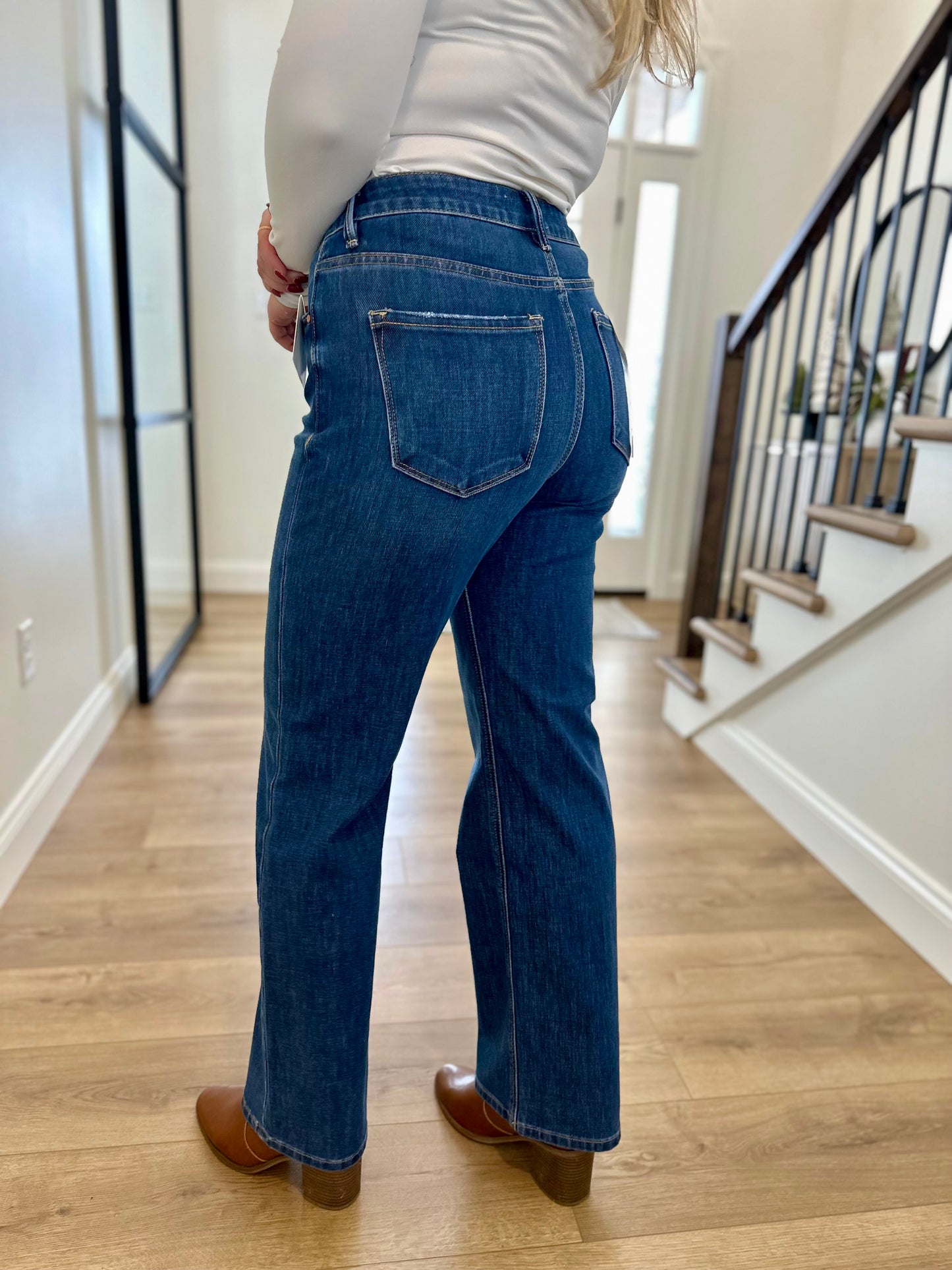 Risen Ailey Tummy Control High Rise Straight Jeans