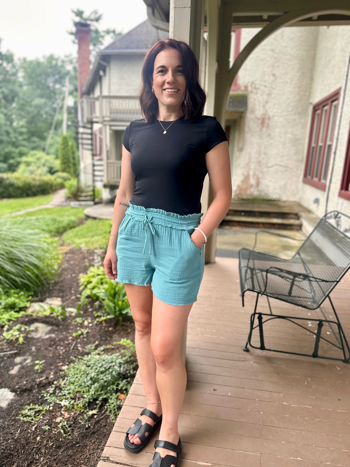 Double Gauze Drawstring Shorts