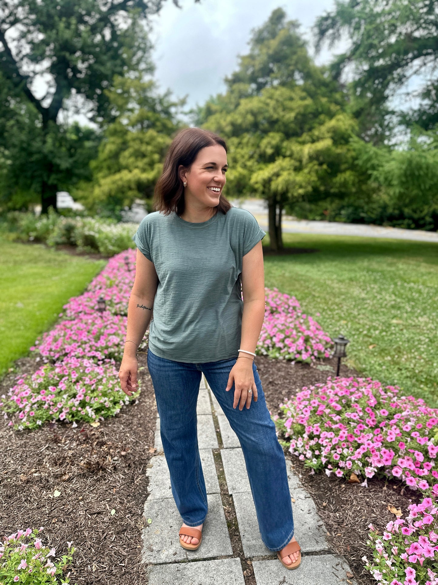 Slub Cuffed Sleeve Tee