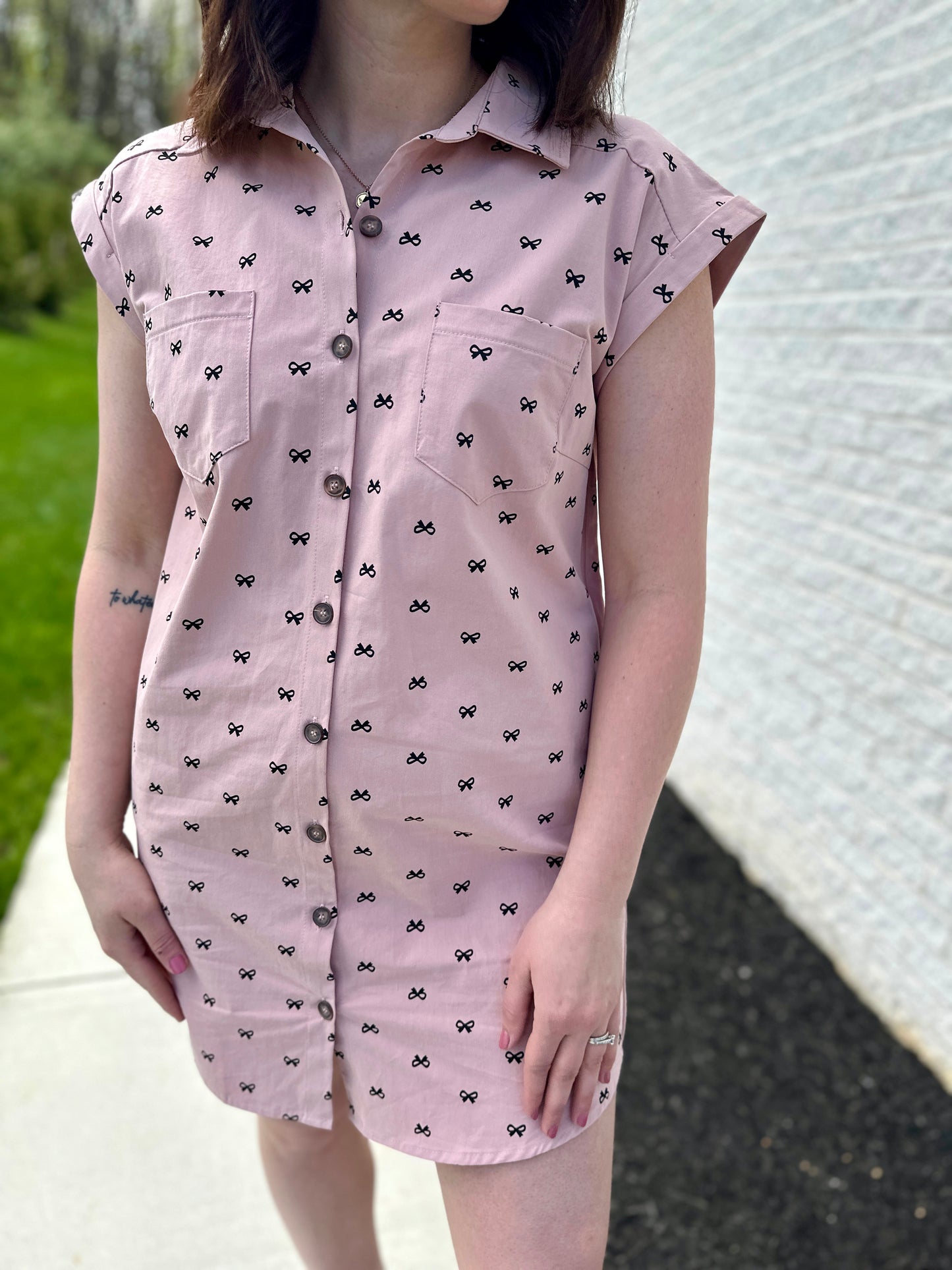 Sharon Bow Print Dress