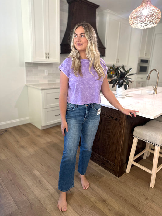 Risen Briar Tummy Control High Rise Straight Jeans