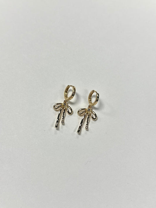 Linked Bow Drop Earrings