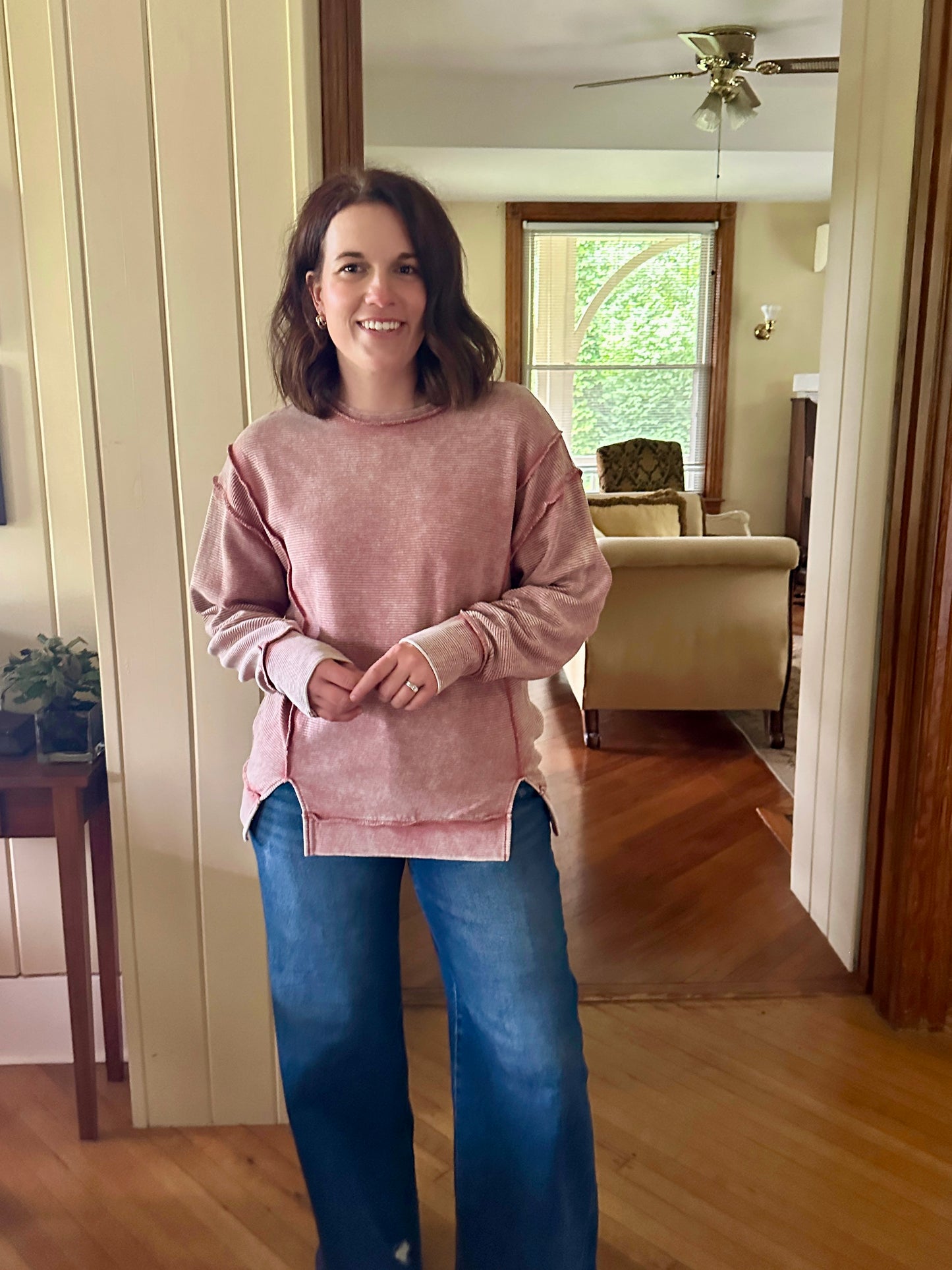 Blaine Acid Wash Pullover Sweater