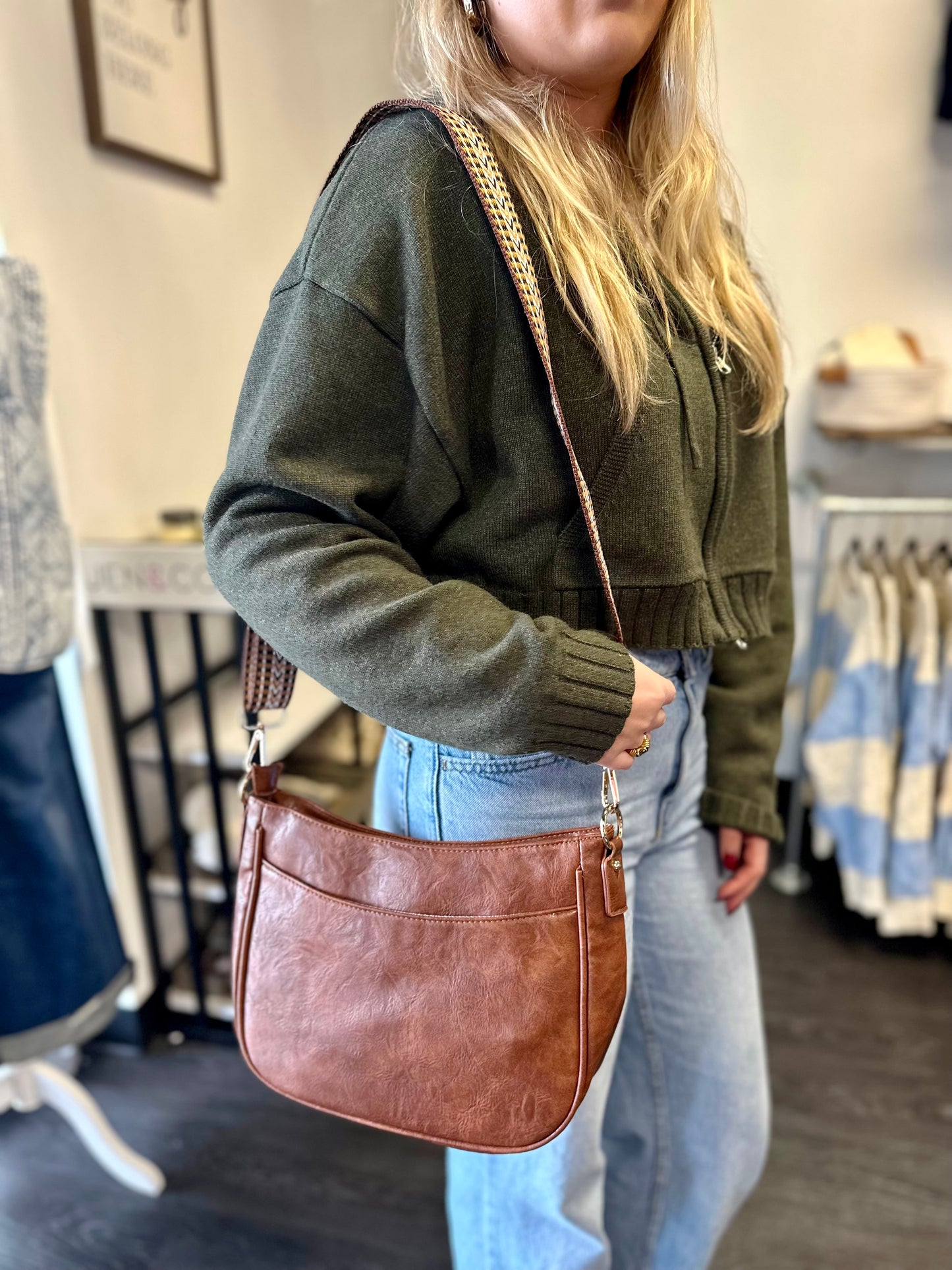 Vegan Leather Messenger Bag