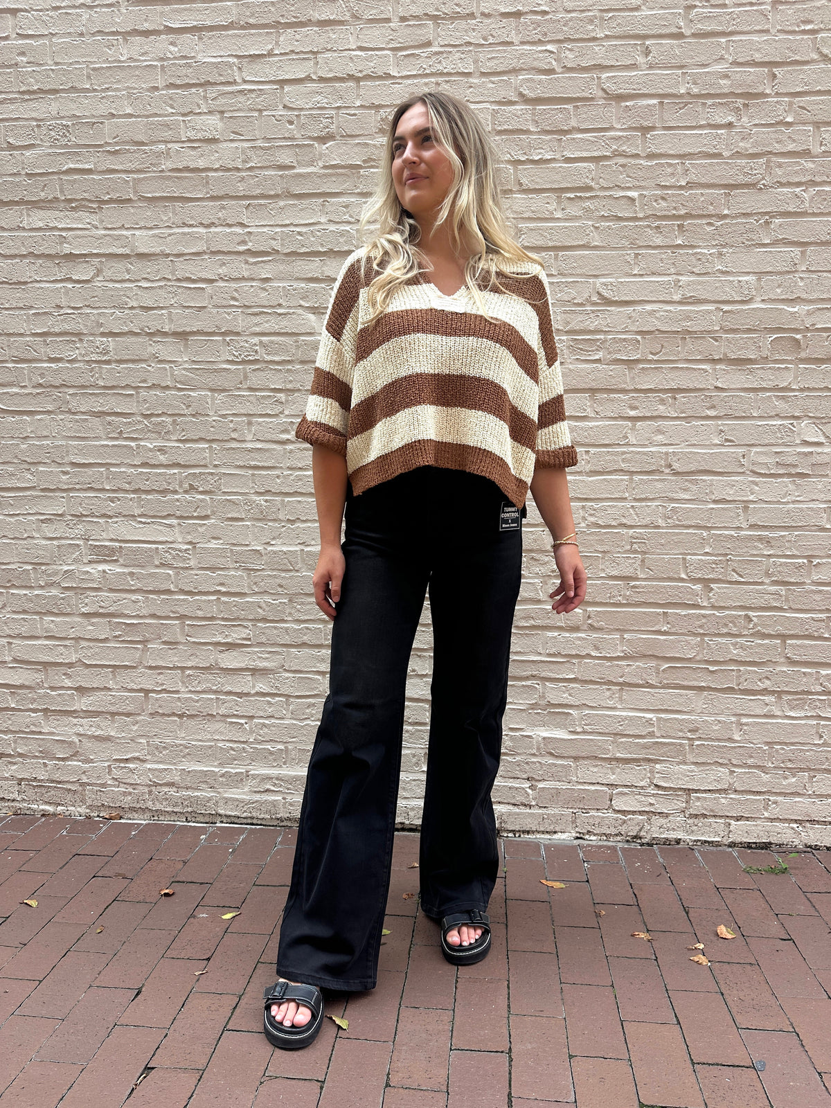 Risen Green Bay Tummy Control High Rise Wide Leg Jeans