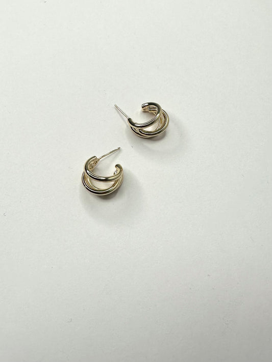 3 Layered Brass Hoops