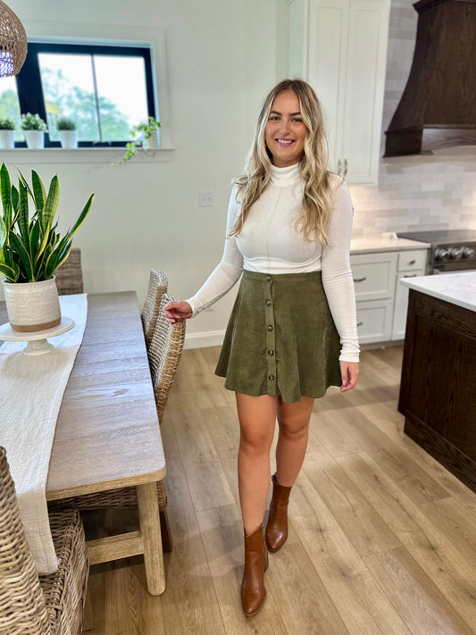 Roswell Corduroy Flare Skirt