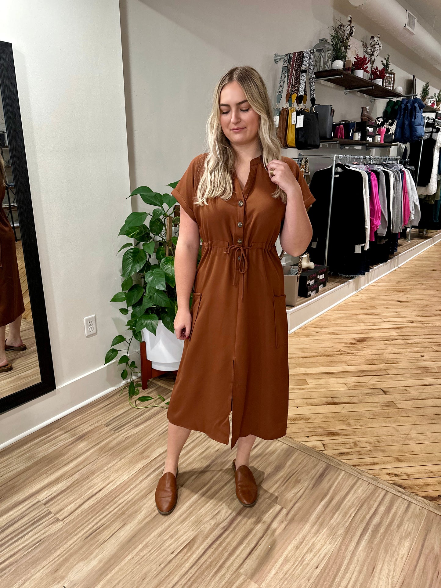 Day Out Button Midi Dress