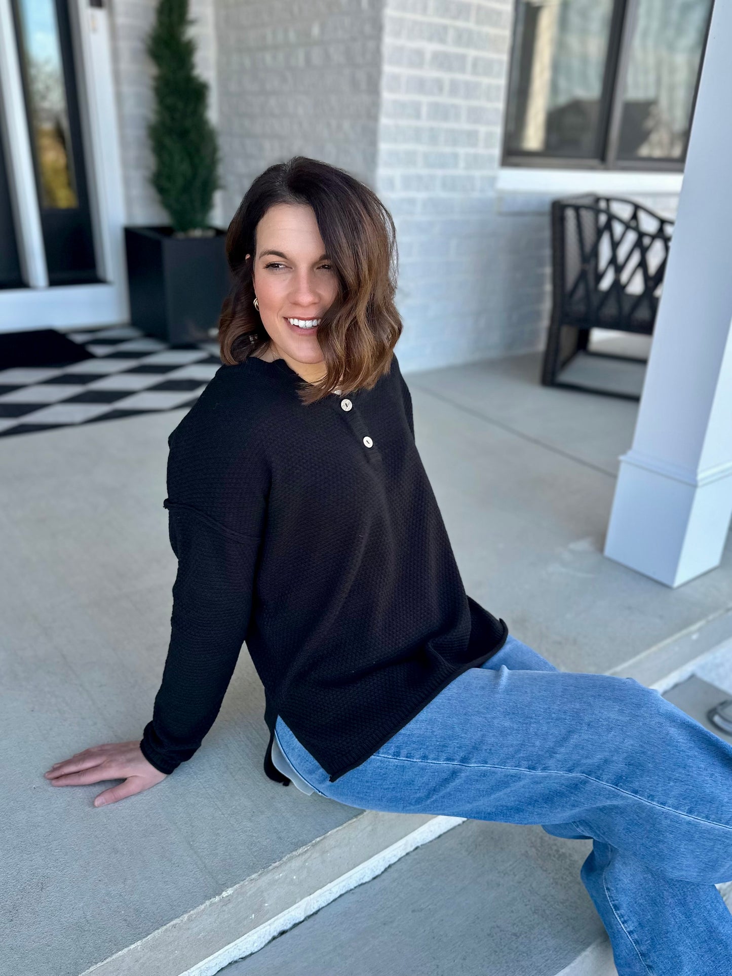 Houston 4 Button Henley Top