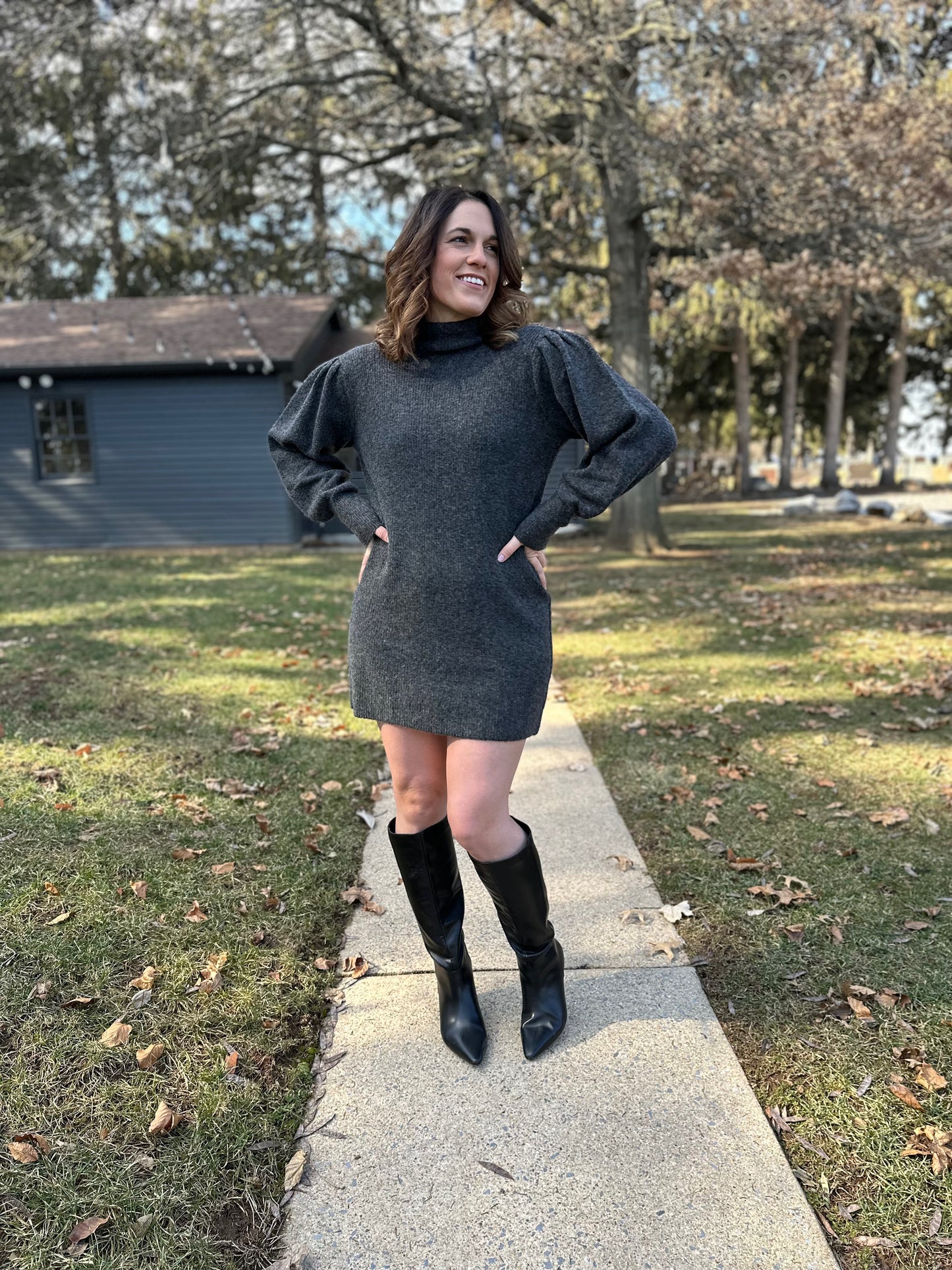 Regal Knit Charm Sweater Dress