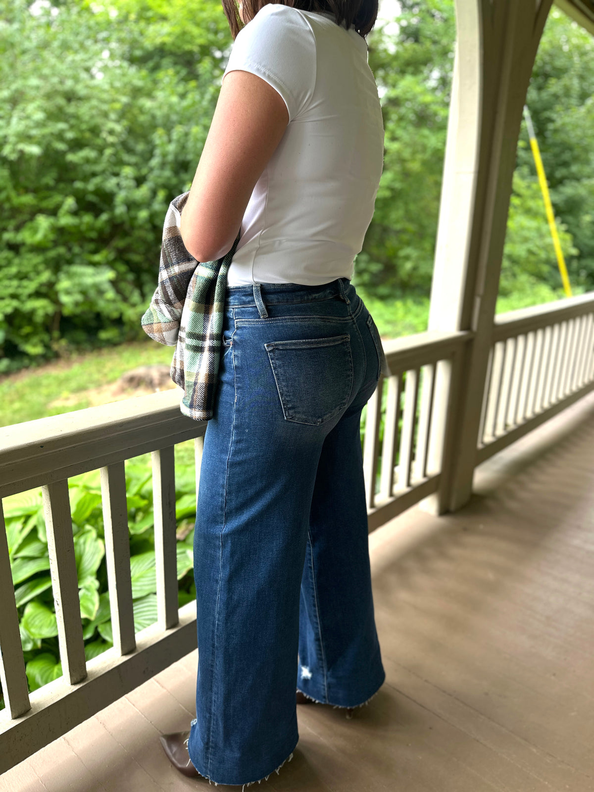 Risen Tignall High Rise Crop Wide Cuff Jeans