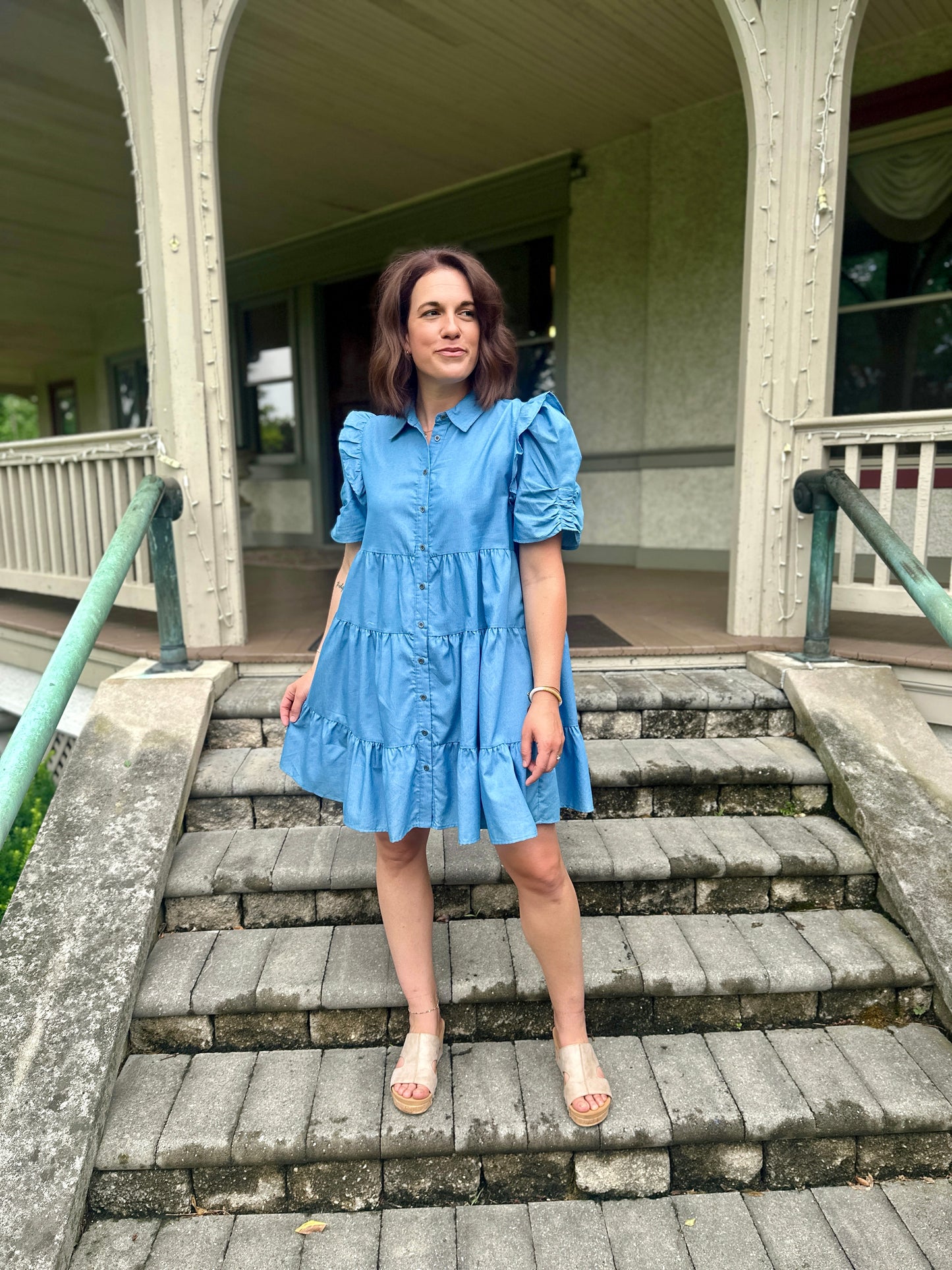 Dundalk Collared Ruffle Dress