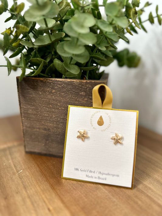Textured Starfish Stud Earrings