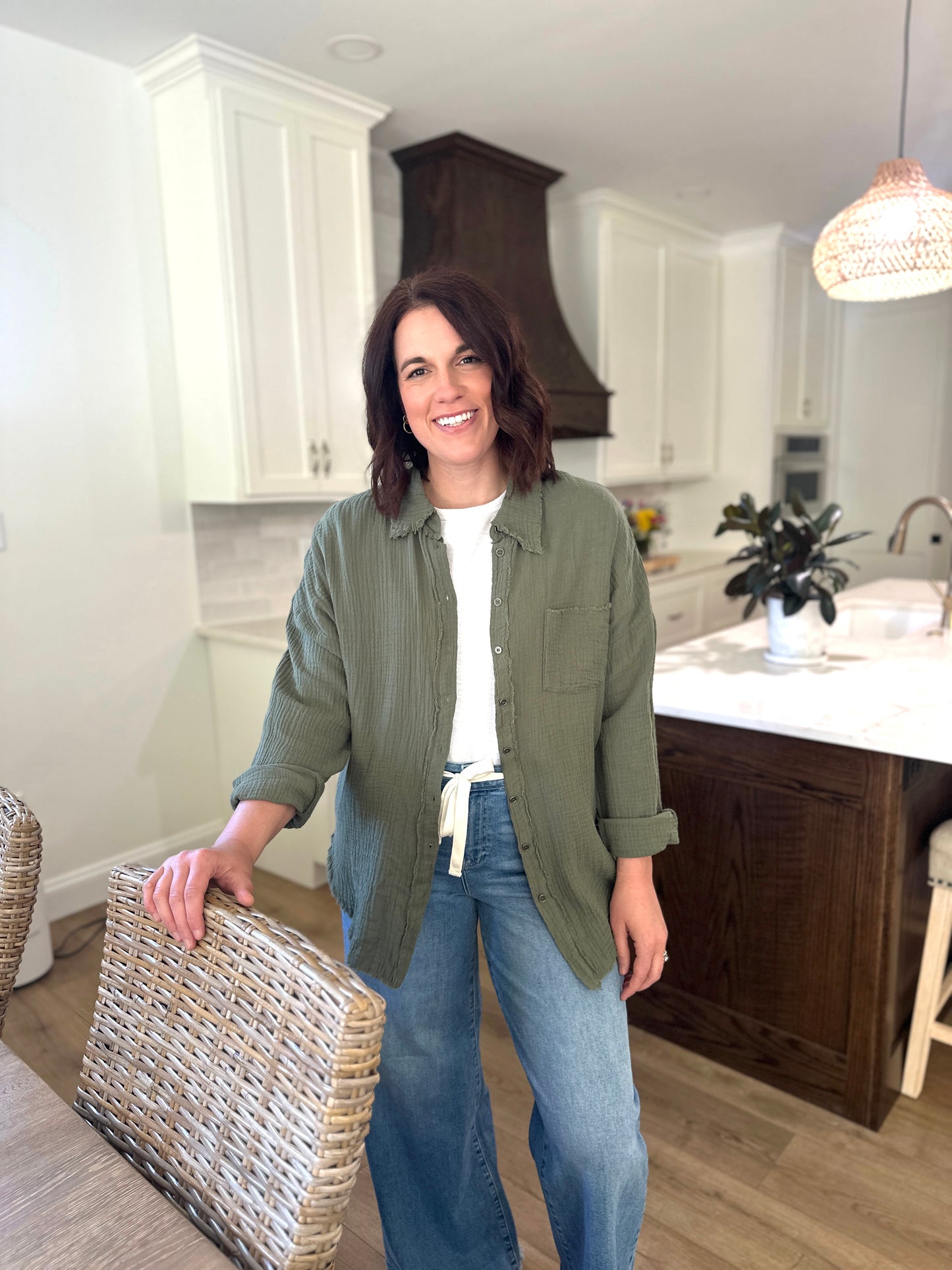 Gauze Oversized Button Shirt
