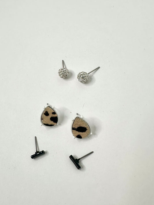 Dolly Cowhide Earrings Set