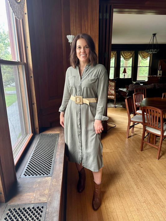 Otsego Button Down Midi Dress
