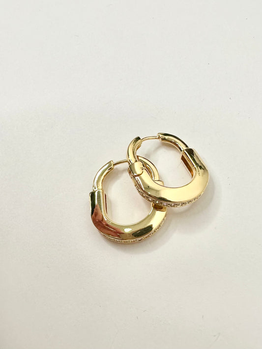 Pave Oval Earrings