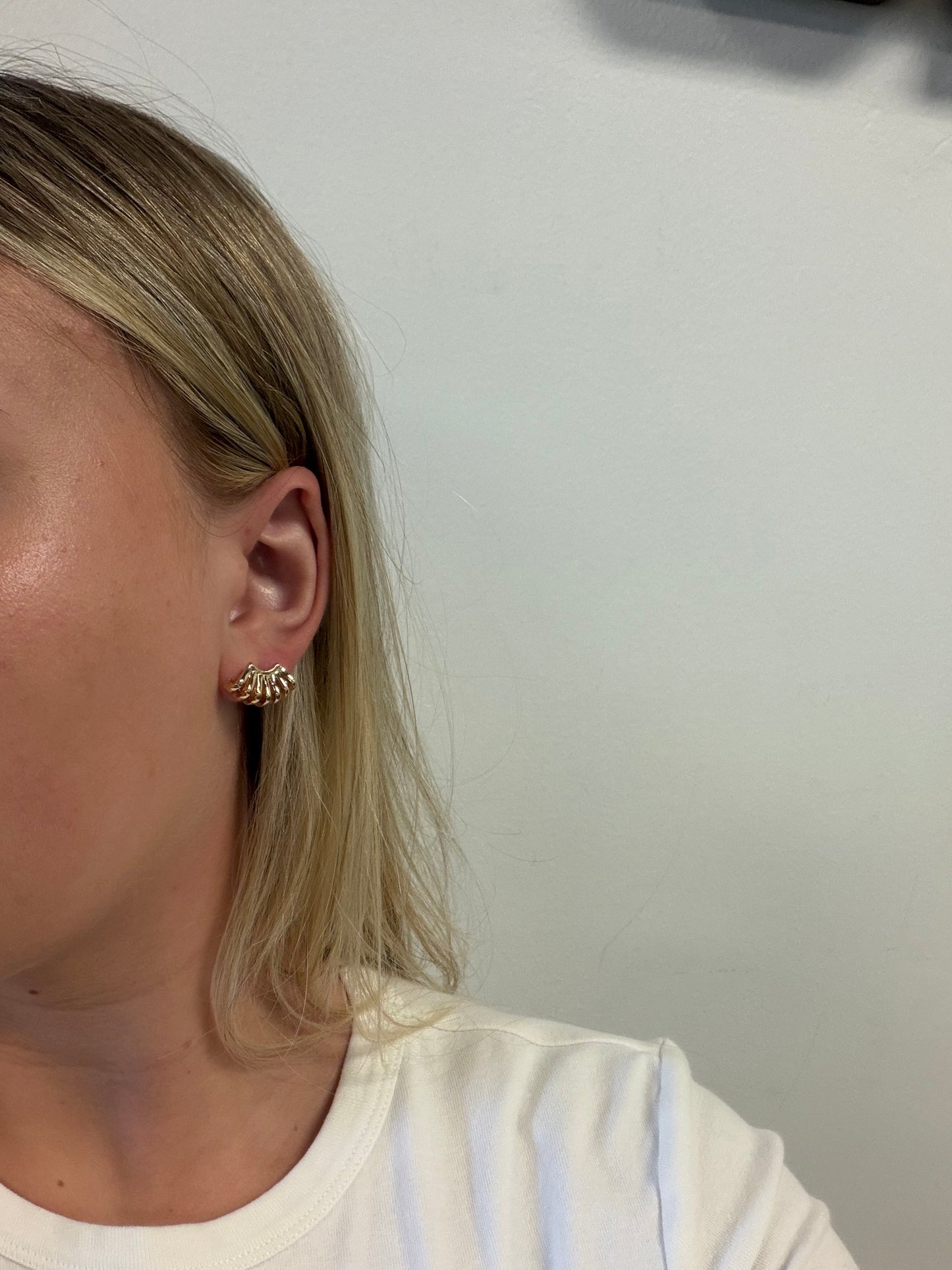 Layered Fan Shape Studs