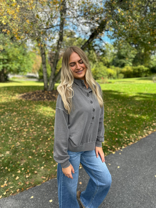 Palm Bay Mock Neck Henley Top