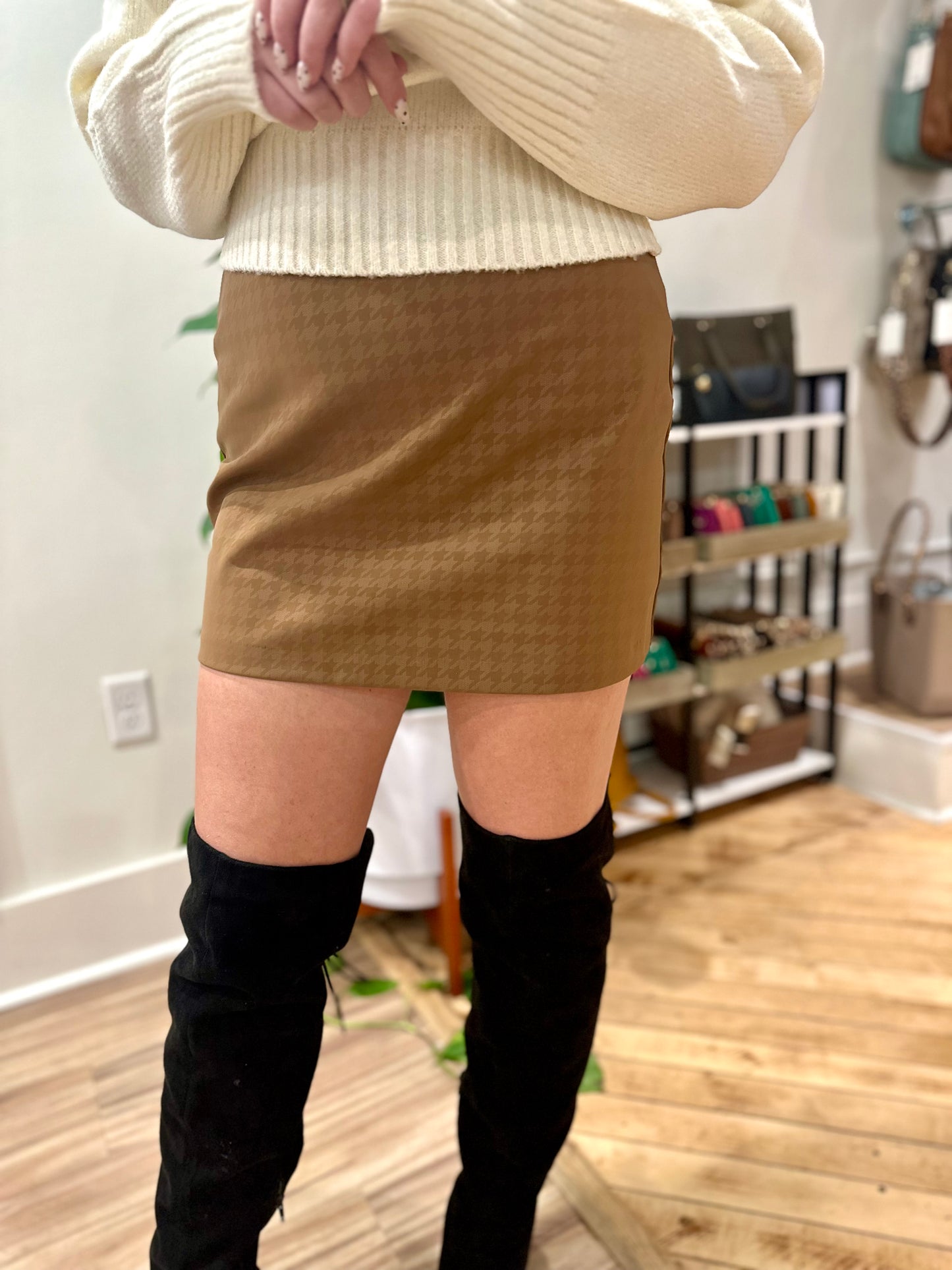 Crocker Houndstooth Skirt