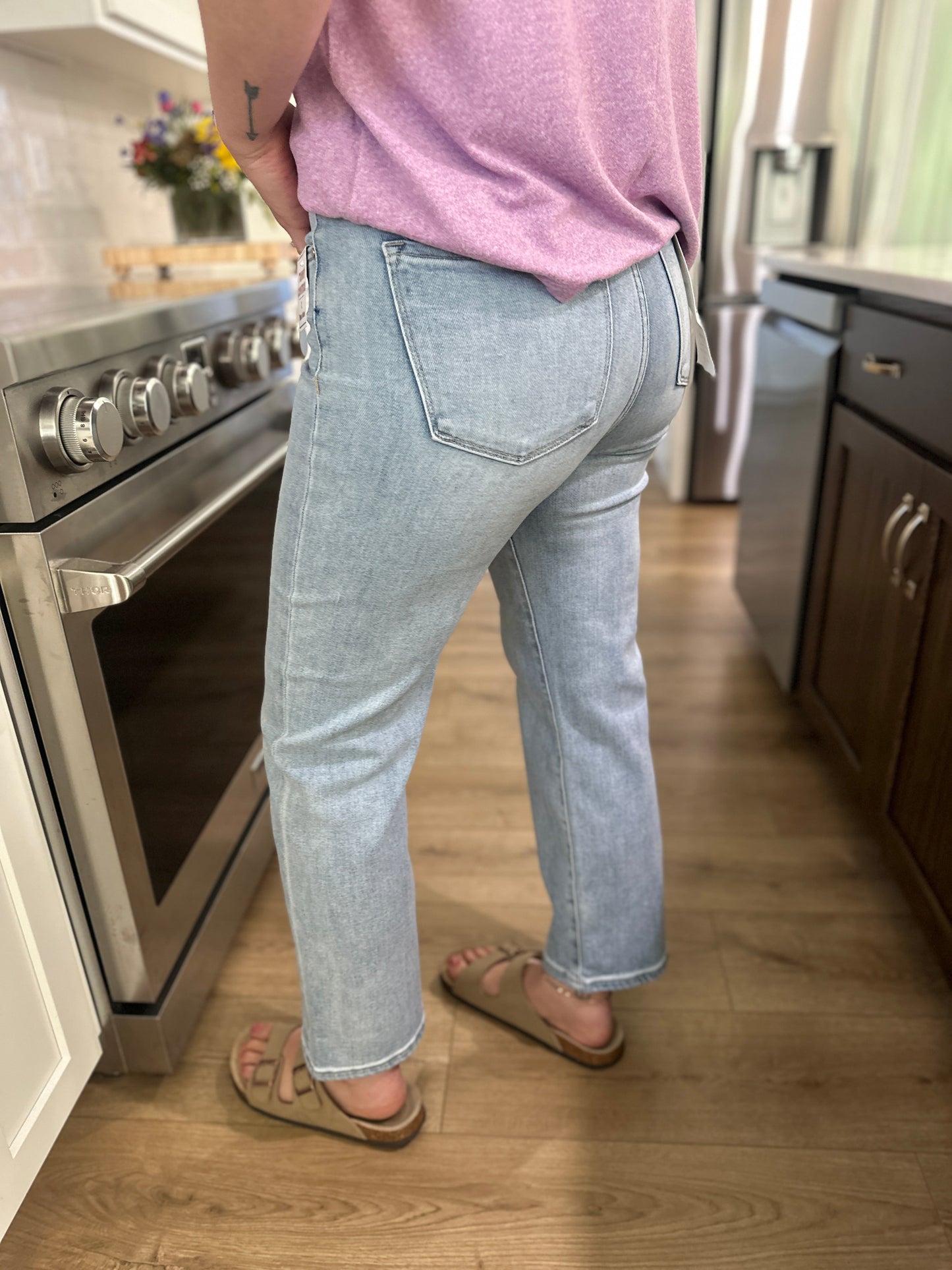 Risen Briar Tummy Control High Rise Straight Jeans