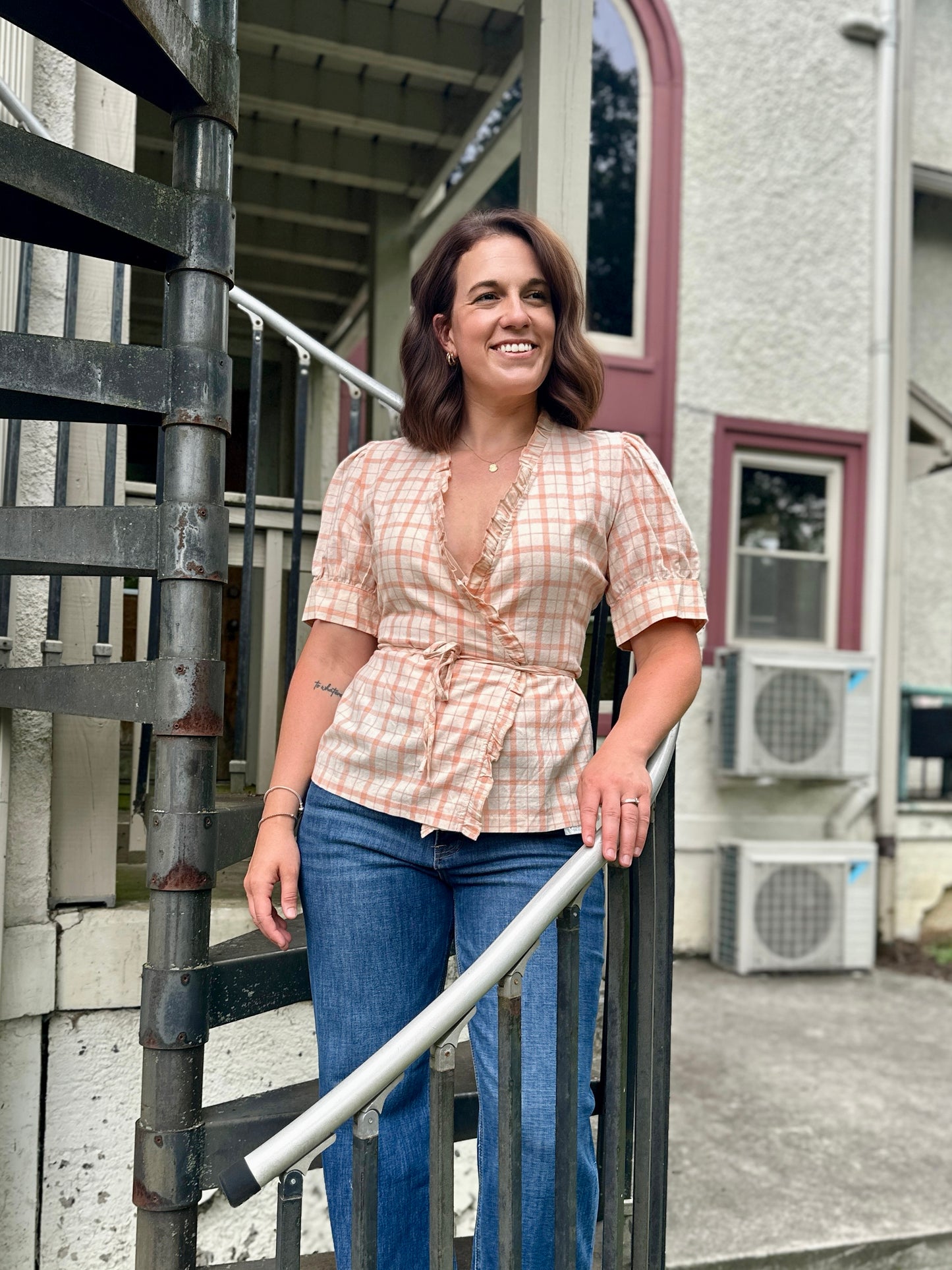 St. Paul Plaid Frill Top