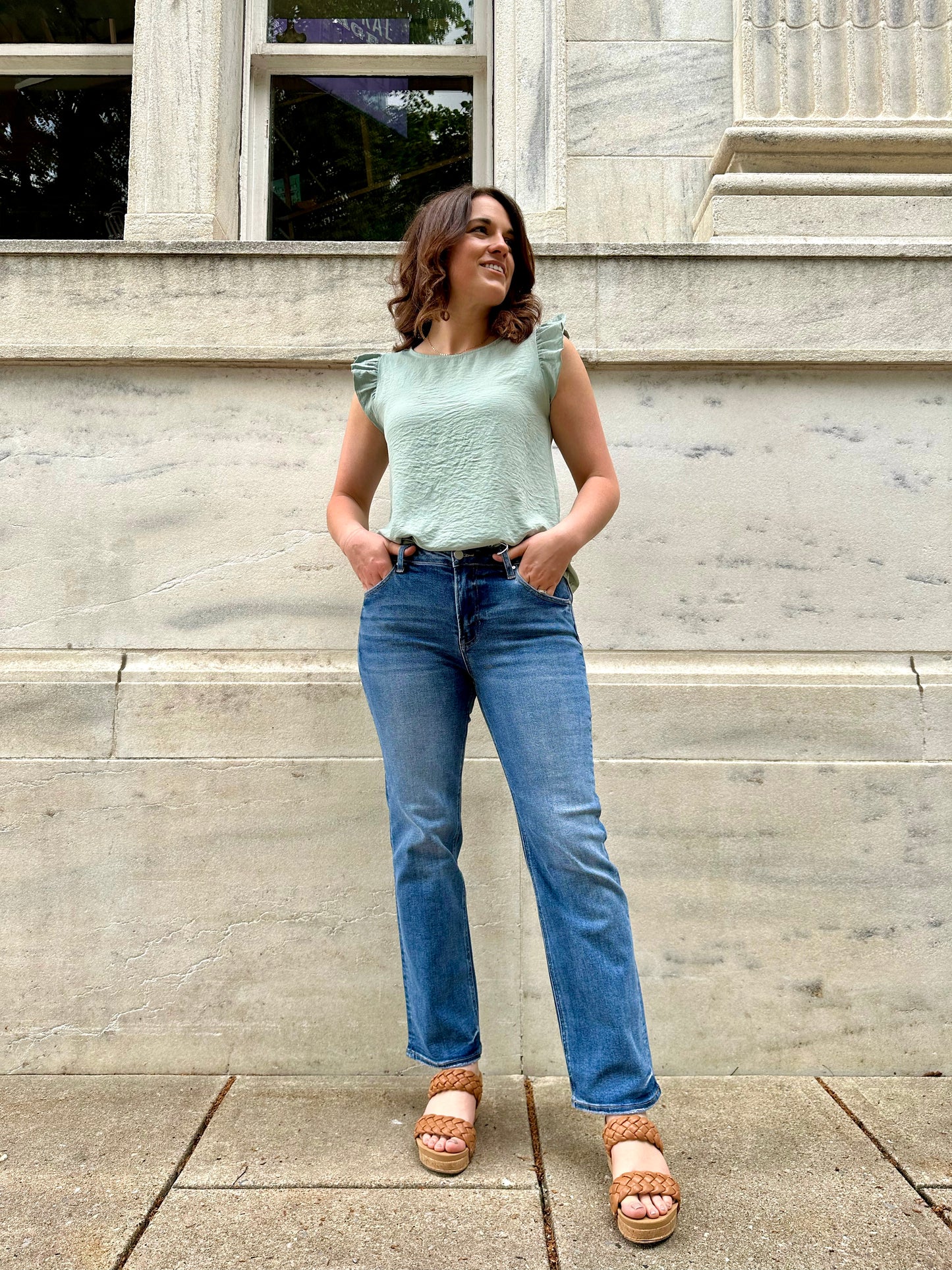 Risen Heflin Mid Rise Relaxed Straight Jeans