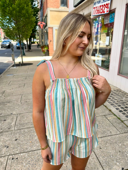 Cleaton Tie Shoulder Top